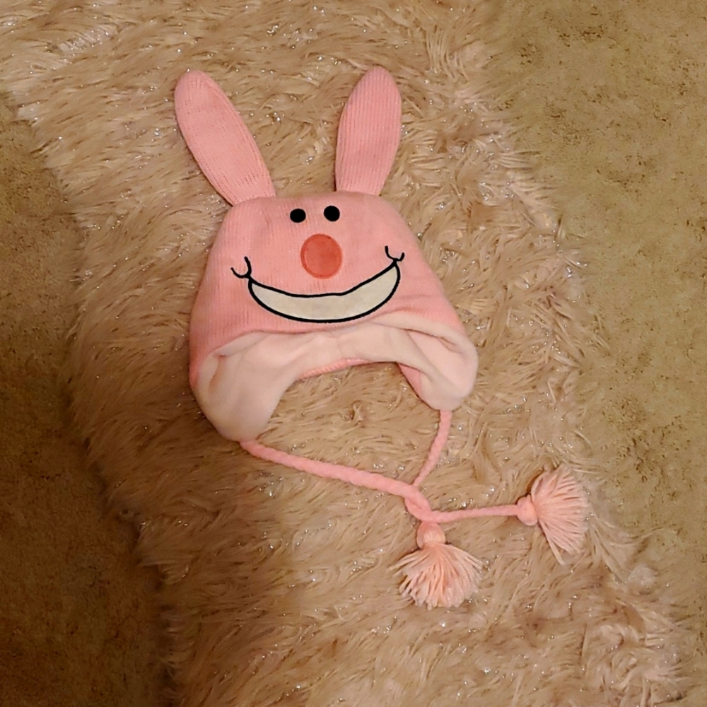 Pink Bunny knit hat by zoo zatz